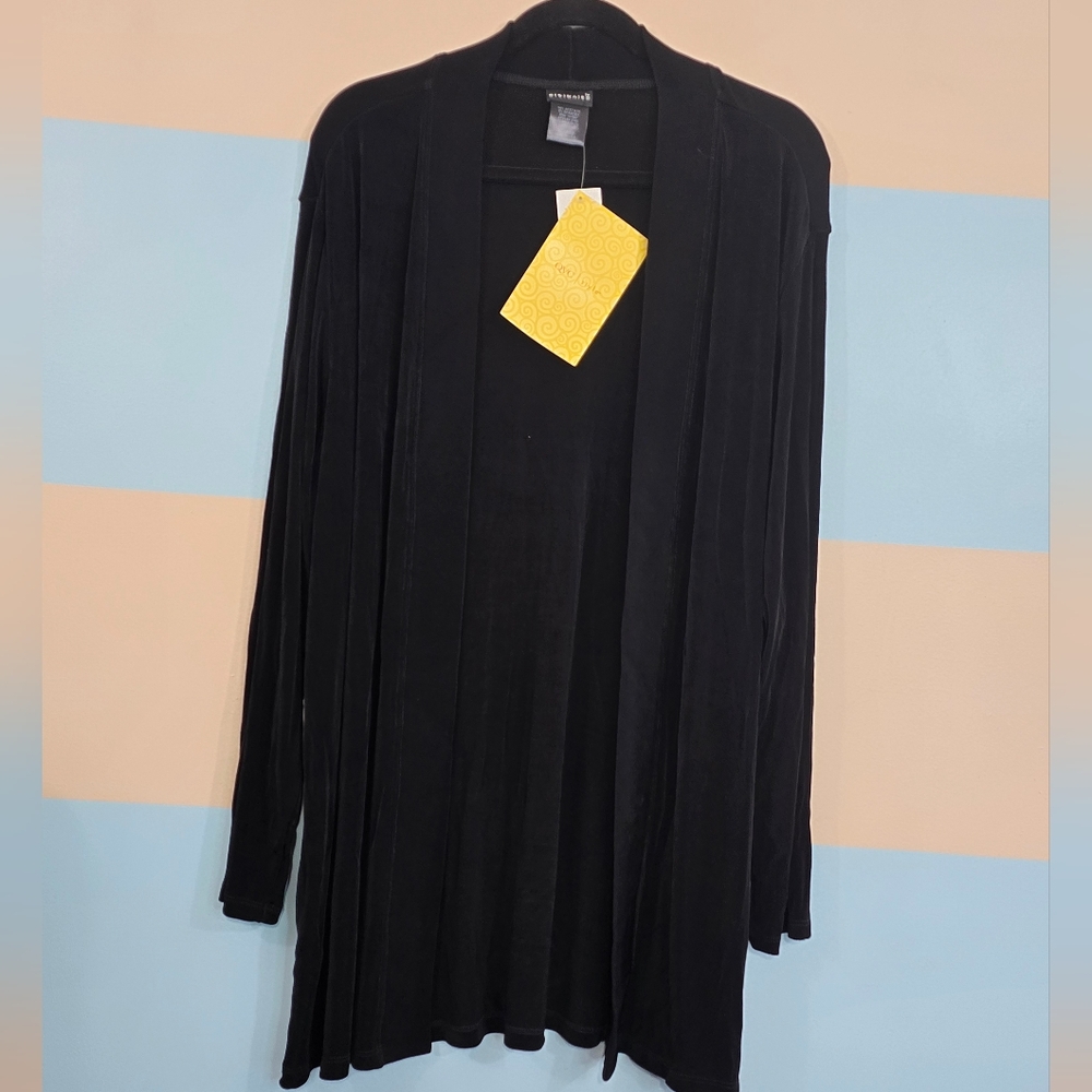 NWT Citiknit Open Front Black Cardigan - Picture 7 of 9